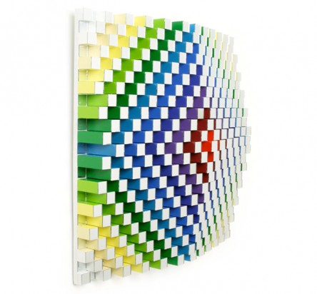 Alpha and Omega / 60 x 60 x 18см / раскрашенные акрилом дерево, зеркало / 2009, Jen Stark