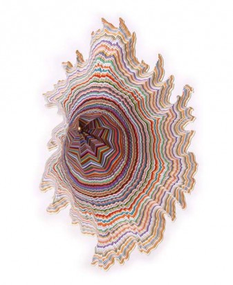 Sunken Sediment / 98 x 106 x 96см /вырезанная вручную цветная бумага, формовочная пена, свет/ 2010, Jen Stark