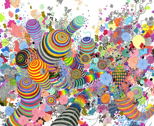Sendero Luminoso / 33 x 41см / фломастер, бумага / 2011, Jen Stark