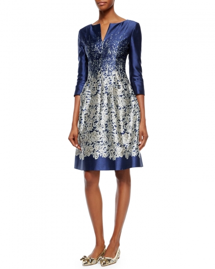 Морозные узоры – на наряде от Oscar de la Renta.