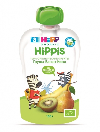Обновленные пюре в мягкой упаковке от HiPP: веселый перекус с забавными героями