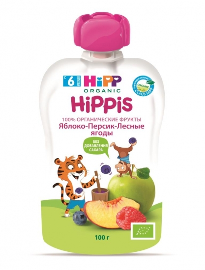 Обновленные пюре в мягкой упаковке от HiPP: веселый перекус с забавными героями