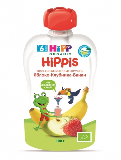 Обновленные пюре в мягкой упаковке от HiPP: веселый перекус с забавными героями