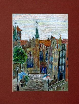 Вид на Мариацкую улицу. б., акв., паст., 2011 г. Христина Вавржина