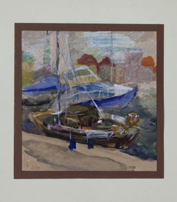 Лодки на реке Мотлава. б., акв., паст., 2011 г. Маргарита Вавржина