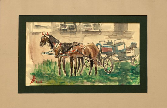 Лошади. Вена. б,акв., 2012 г. Христина Вавржина