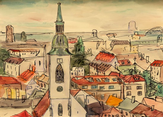 Улицы Братиславы. б., акв., 2012 г. Маргарита Вавржина