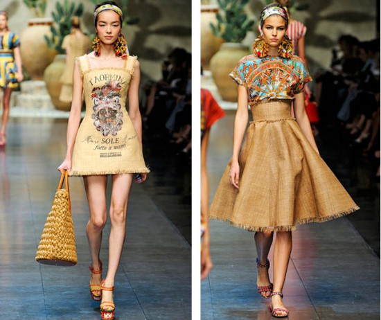 Dolce&Gabbana. Мешковина. Тенденции на весну-лето 2013.