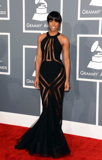 Kelly Rowland в черном Georges Chakra Couture. Грэмми 2013