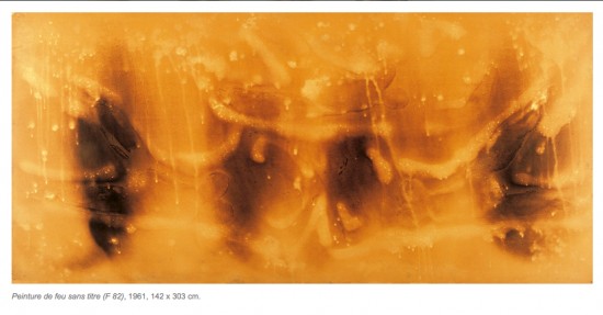 Peinture de feu sans titre (F 82), 1961, 142 x 303 см., Yves Klein