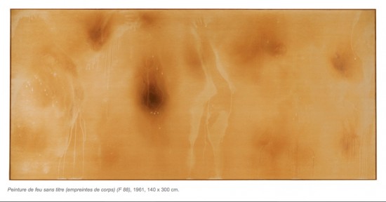 Peinture de feu sans titre (empreintes de corps) (F 88), 1961, 140 x 300 см., Yves Klein