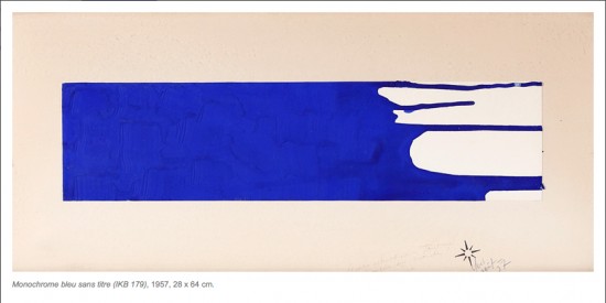 Работа из серии Monochrome blue sans titre (IKB 179) 1957г., 28 х 64 см. Yves Klein