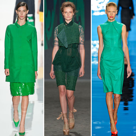 Michael Kors, Vera Wang и Reem Acra. Яркий зеленый