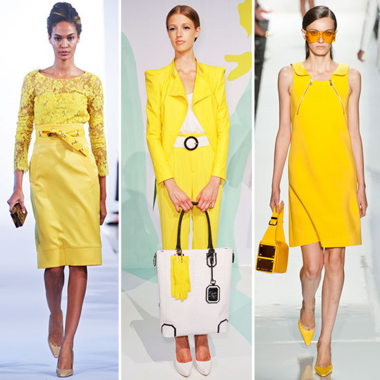 Oscar de la Renta, Alice + Olivia, and Michael Kors. Желтый