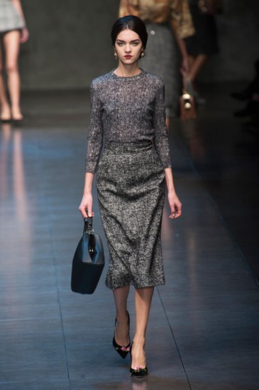 Dolce & Gabbana создали из серого твида приталенные костюмы. Тенденции моды: Осень 2013-Зима 2014 (часть 1)