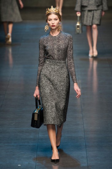 Dolce & Gabbana создали из серого твида приталенные костюмы. Тенденции моды: Осень 2013-Зима 2014 (часть 1)