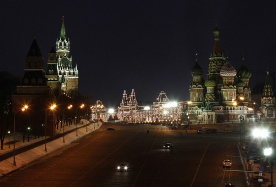 Кремль во время проведения «Часа Земли»