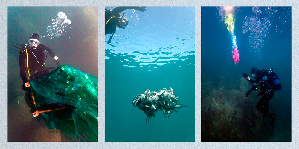 Невероятные подводные скульптуры из мусора, который мы бросаем в воду. 